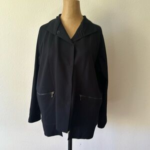 Matthildur sz S black cotton blend snap front very soft jacket great condition